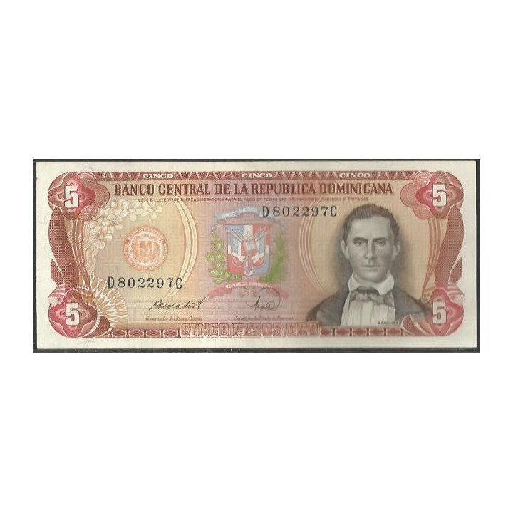 Rep. Dominicana 5 Pesos 1988 P118c