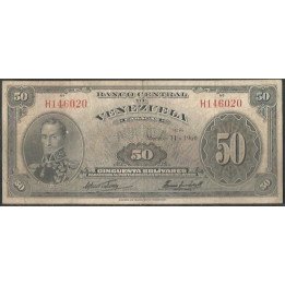 Venezuela 50 Bolivares 11 Mar 1960 H 6 Dig P33c