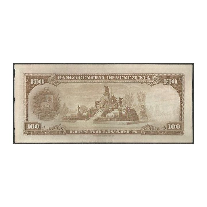 Venezuela 100 Bolivares 24 Oct 1972 D 7 Dig P48i reverso
