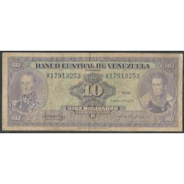 Venezuela 10 Bolivares 27 Ene 1976 K 8 Dig P51e
