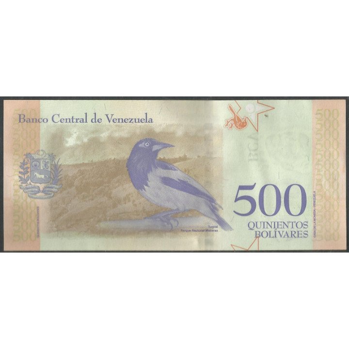 Venezuela 500 Bolivares 18 May 2018 F8 Dig P108b reverso