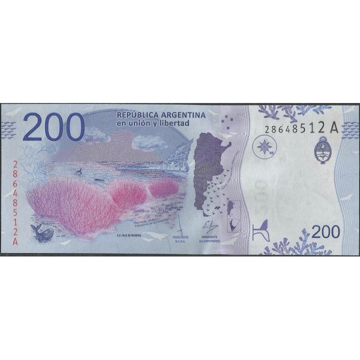 Argentina 200 Pesos ND2016 Serie CC P364a reverso
