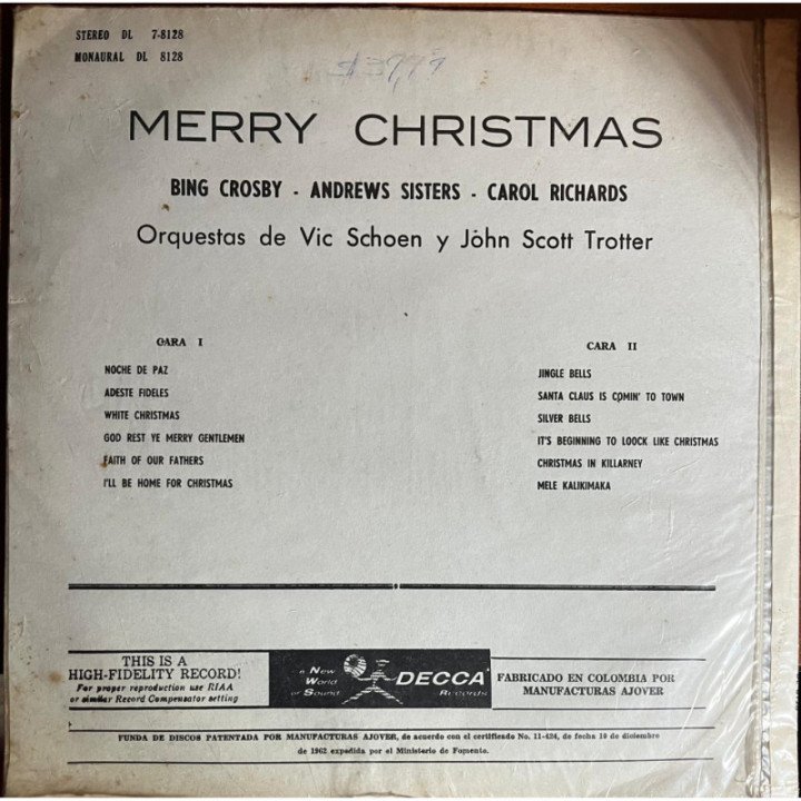 Orquestas de Vic Schoen y John Scott Trotter - Merry Christmas reverso