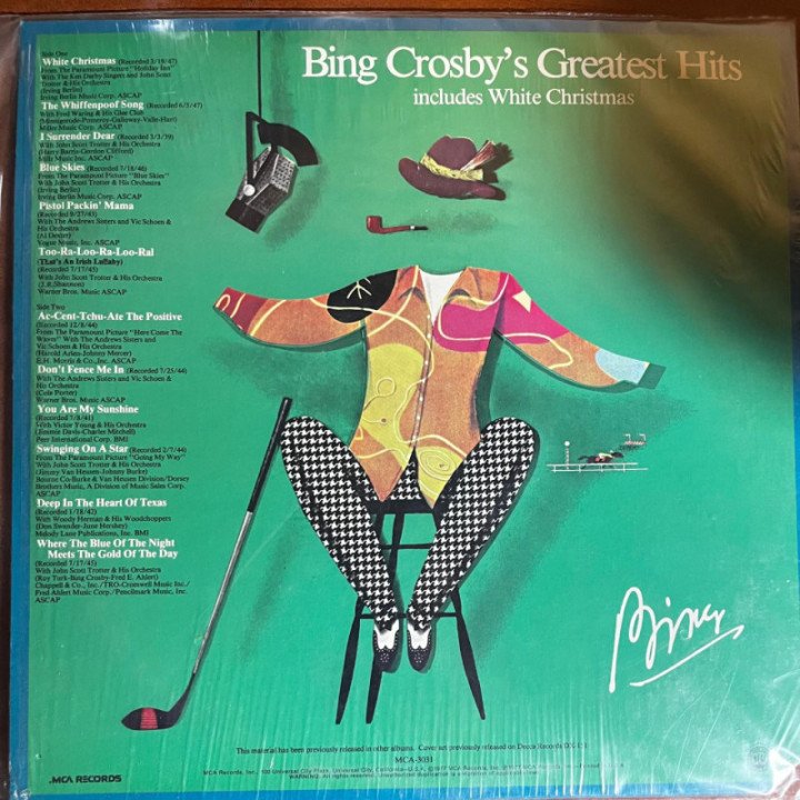 Bing Crosby - Bing Crossby's Greatest Hits reverso