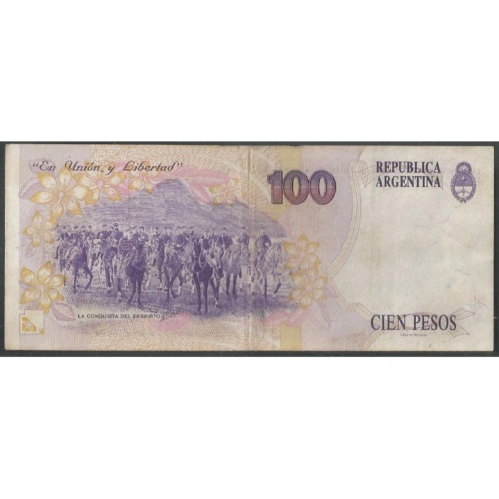 Argentina 100 Pesos ND1999-2002 Serie A P351 reverso