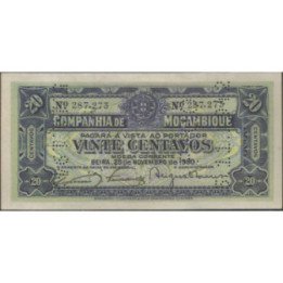 Compañia de Mozambique 20 Centavos 25 Nov 1933 PR29