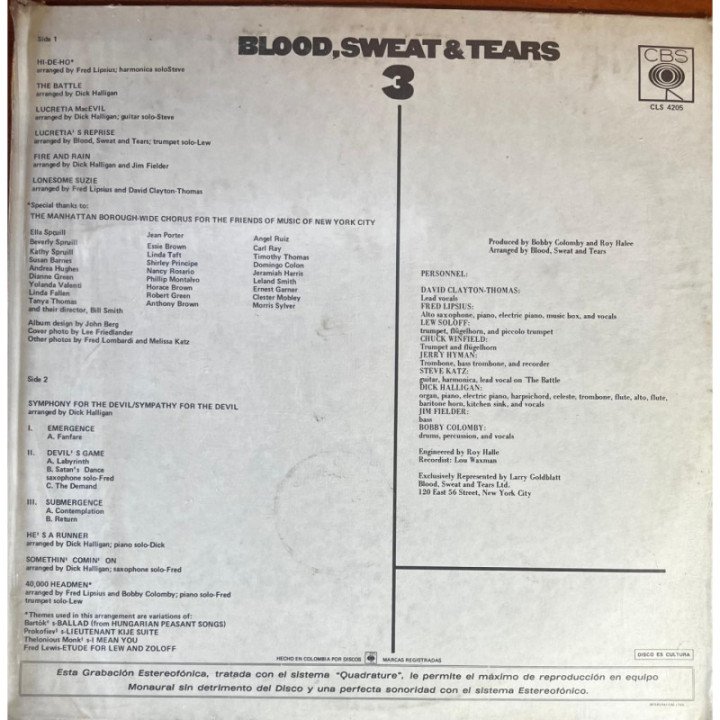 Blood Sweat & Tears 3 reverso