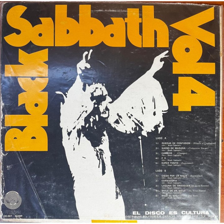 Black Sabbath - Vol.4 reverso