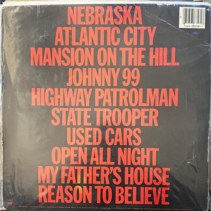 Bruce Springsteen - Nebraska reverso