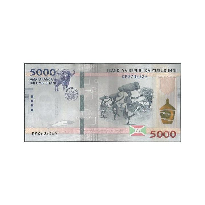 Burundi 5.000 Francs 7 Nov 2022 P58 reverso