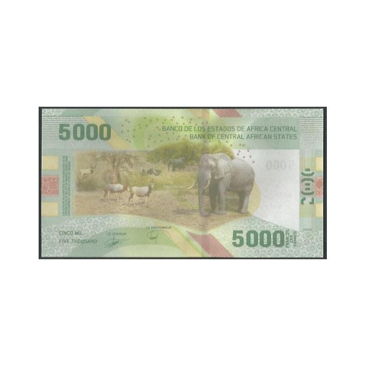 Africa Central 5.000 Francs 2022 P703 reverso