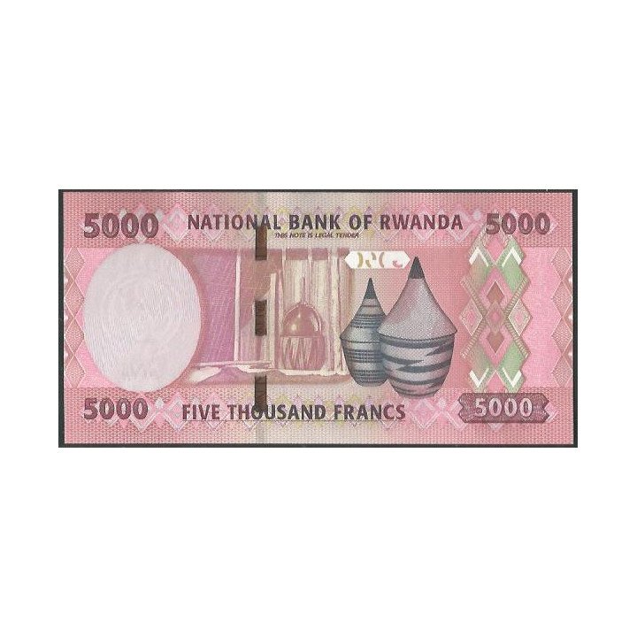 Rwanda 5.000 Francs 28 Jun 2024 P45 reverso