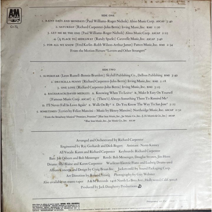 Carpenters - Carpenters reverso