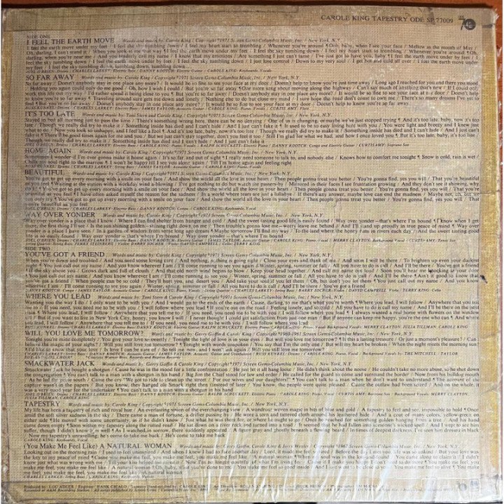 Carole King - Tapestry reverso