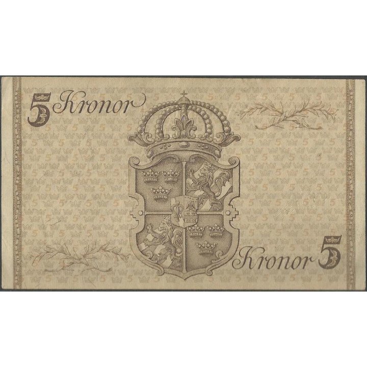 Suecia 5 Kronor 1948 P41a reverso