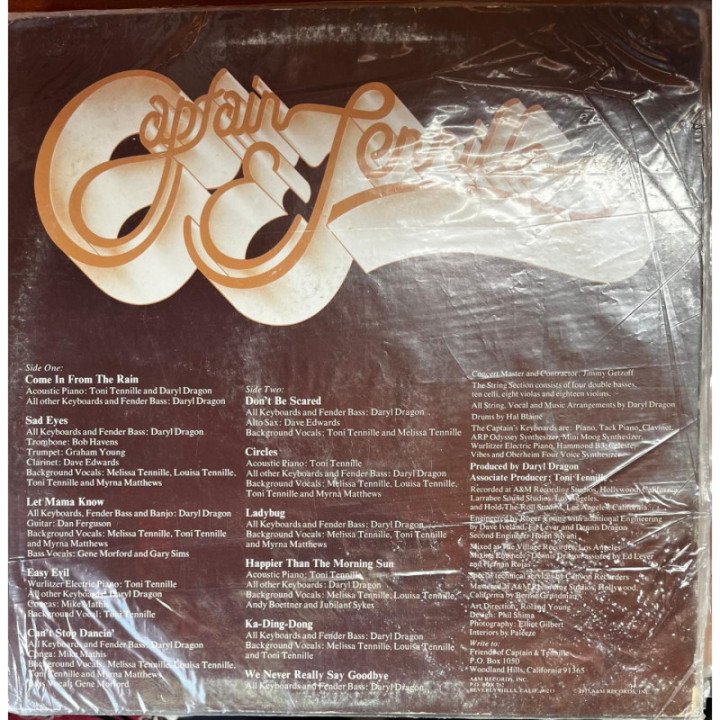 Captain & Tenille - Come In From The Rain reverso