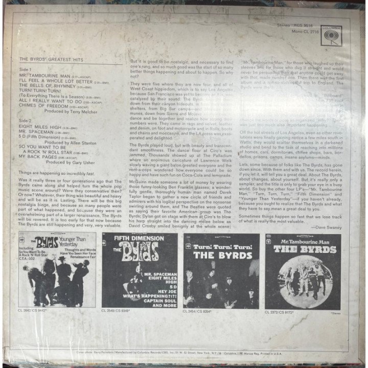 The Byrds - Greatest Hits reverso
