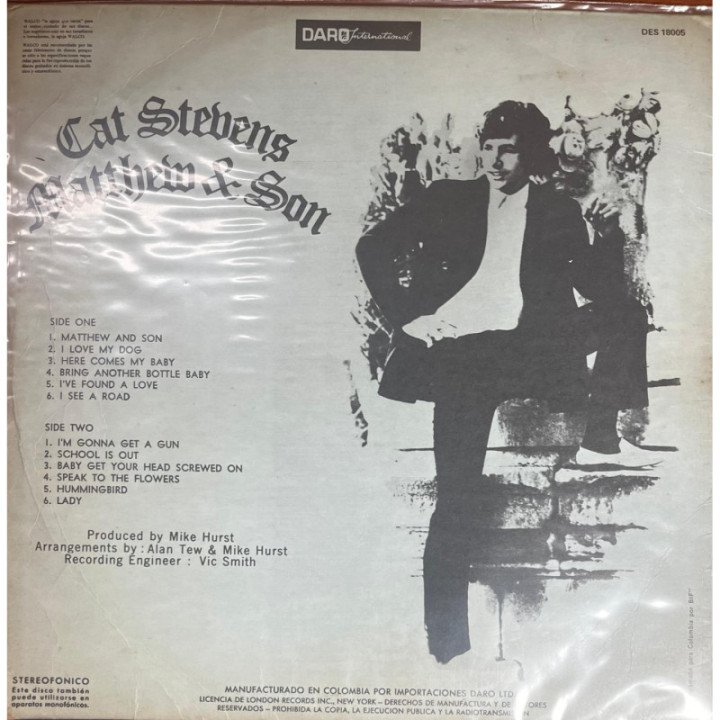 Cat Stevens - Mathew And Son reverso