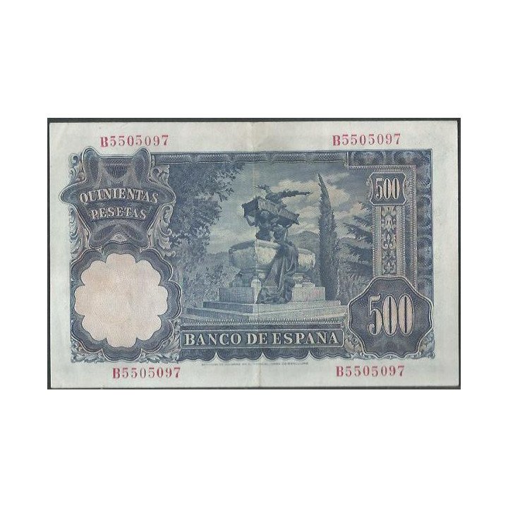 España 500 Pesetas 15 Nov 1951 P142a reverso