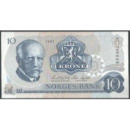 Noruega 10 Kroner 1981 P36c