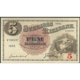 Suecia 5 Kronor 1952 P33ai