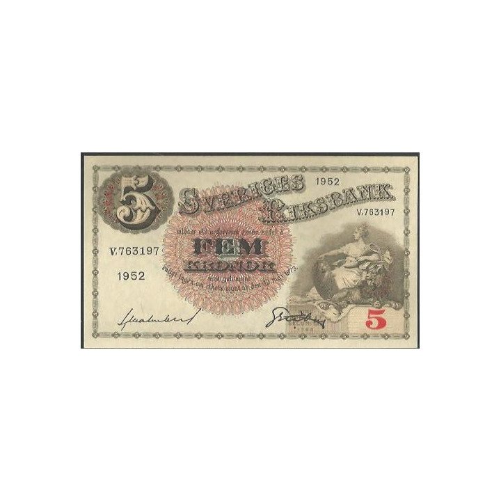 Suecia 5 Kronor 1952 P33ai