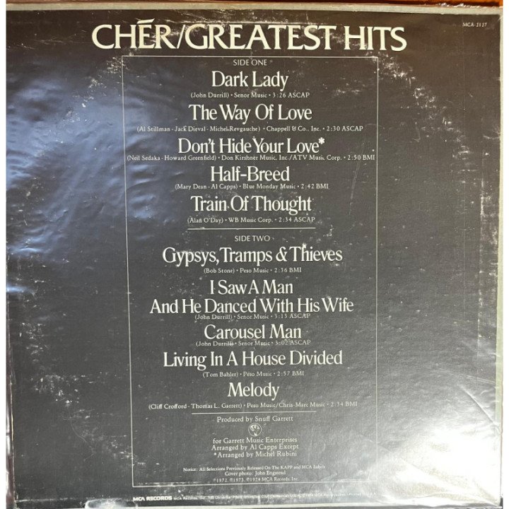 Cher - Greatest Hits reverso