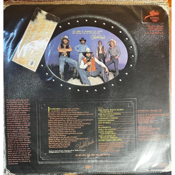 The Charlie Daniels Band - A Decade of Hits reverso