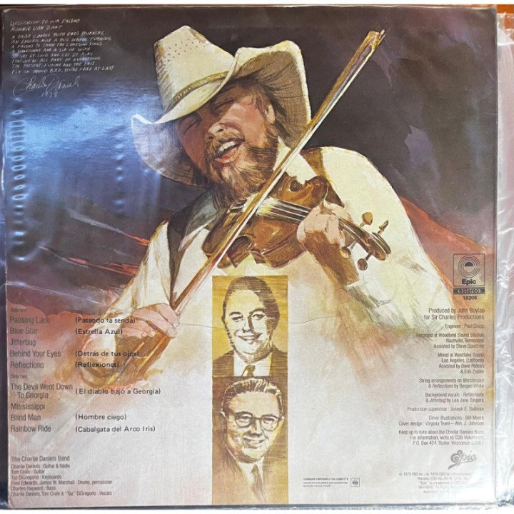 The Charlie Daniels Band - Million Mile Reflections reverso