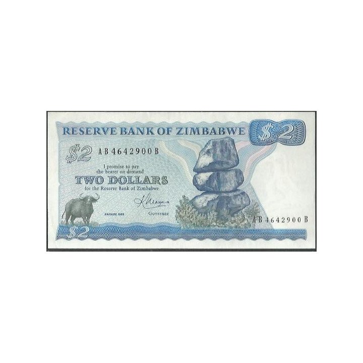 Zimbabwe 2 Dollars 1983 P1b