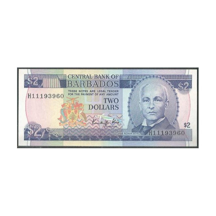 Barbados 2 Dollars ND1986 P36
