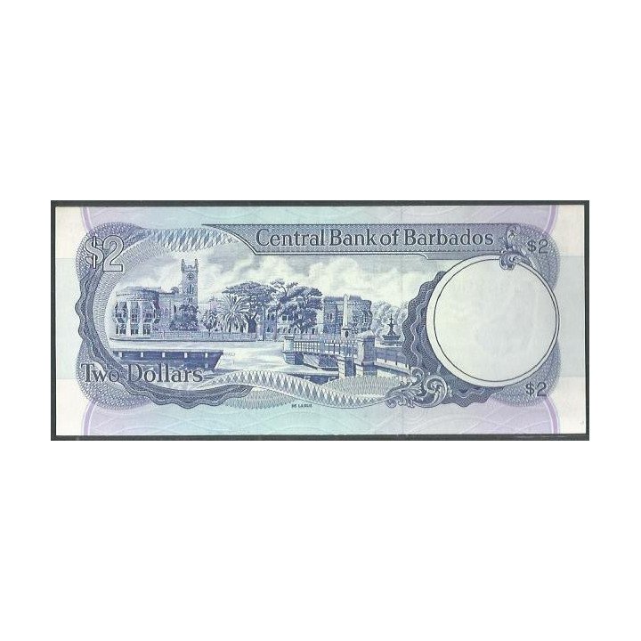 Barbados 2 Dollars ND1986 P36 reverso