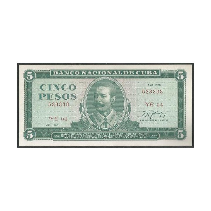 Cuba 5 Pesos 1988 P103d