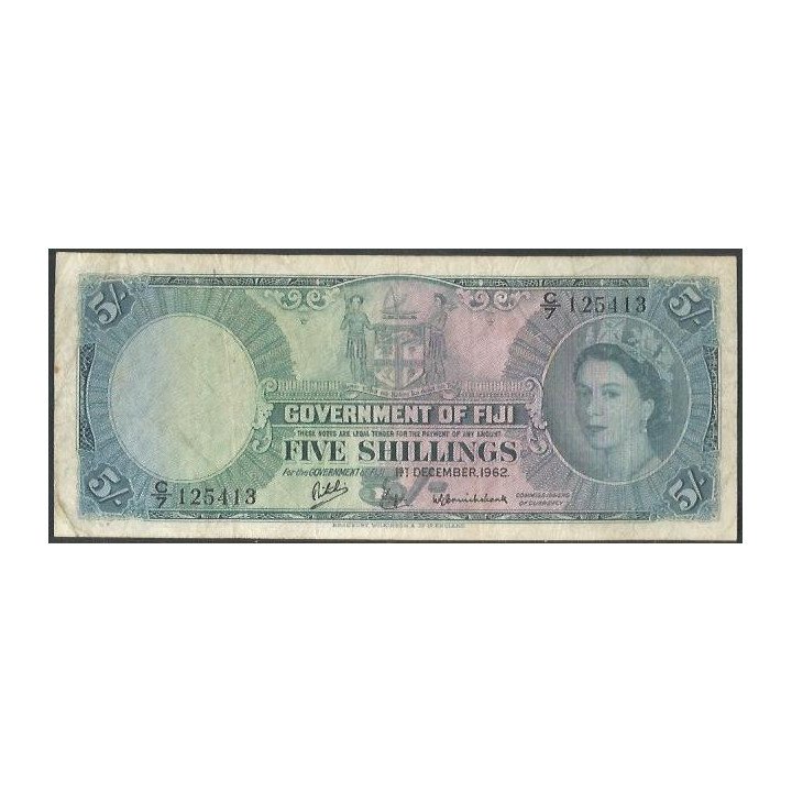 Fiji 5 Shillings 1 Dic 1962 P51c