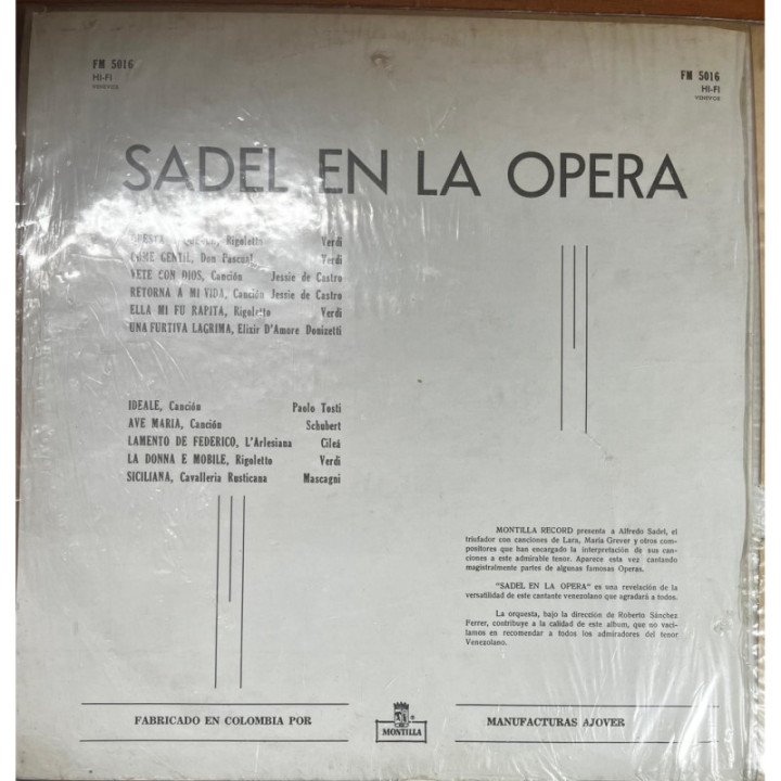 Alfredo Sadel - Sadel en la Opera reverso
