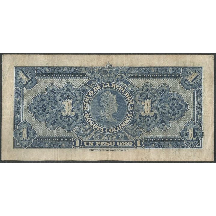 Billete de 1 Peso 20 Jul 1946 RA 6 Dig BGW029 reverso