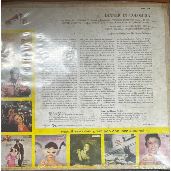 Aldemaro Romero - Dinner in Colombia reverso