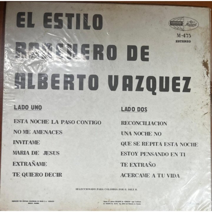 Alberto Vazquez - El Estilo Ranchero de Alberto Vazquez reverso