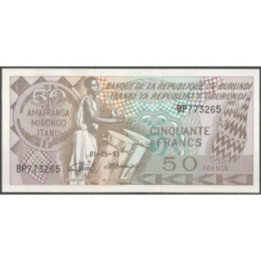Burundi 50 Francs 1 May 1993 P28c