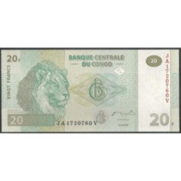 Rep. Democratica del Congo 20 Francs 30 Jun 2003 P94A