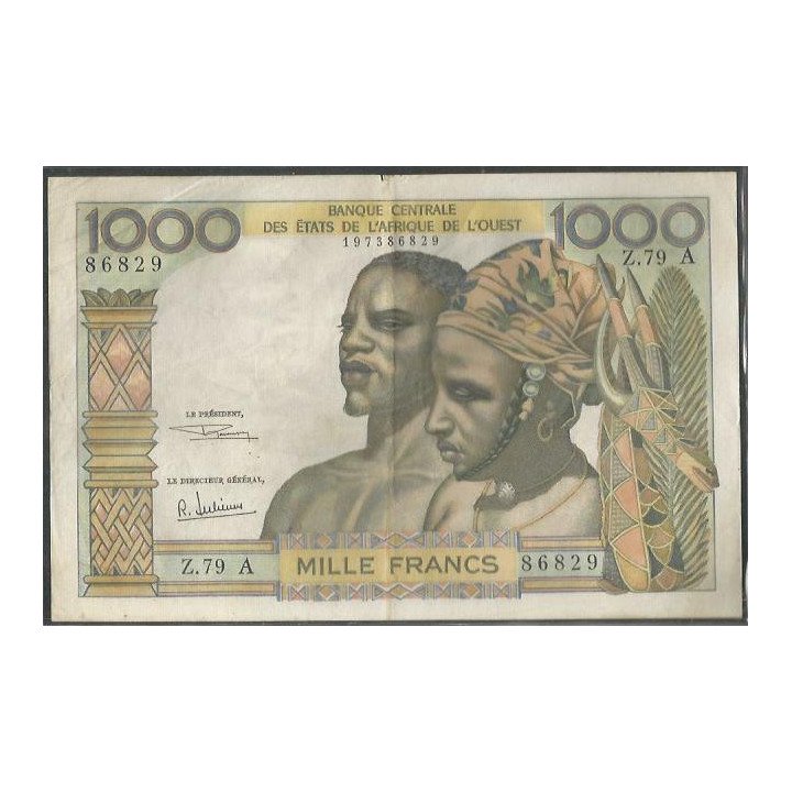 Costa de Marfil 1.000 Francs ND1965 P103Ag