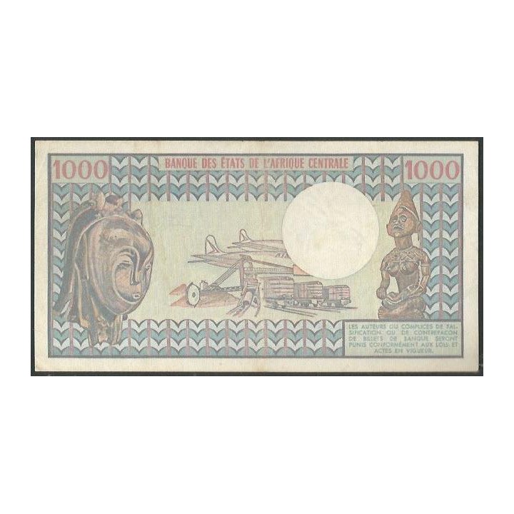 Camerun 1.000 Francs 1 Ene 1982 P16d reverso