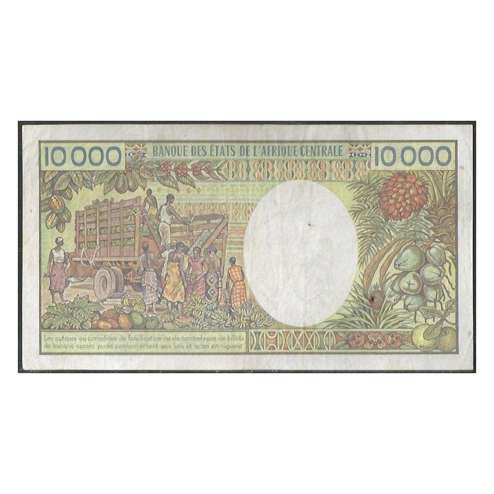 Camerun 10.000 Francs ND1984-90 P23 reverso