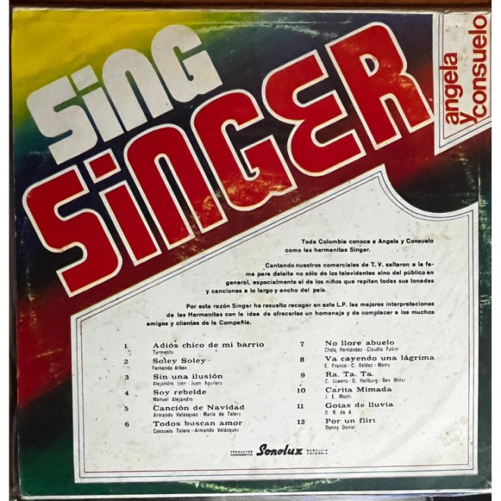 Las Hermanitas Angela Y Consuelo - Sing Singer reverso