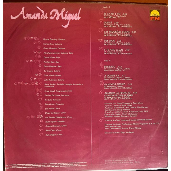 Amanda Miguel - El sonido Vol.III reverso