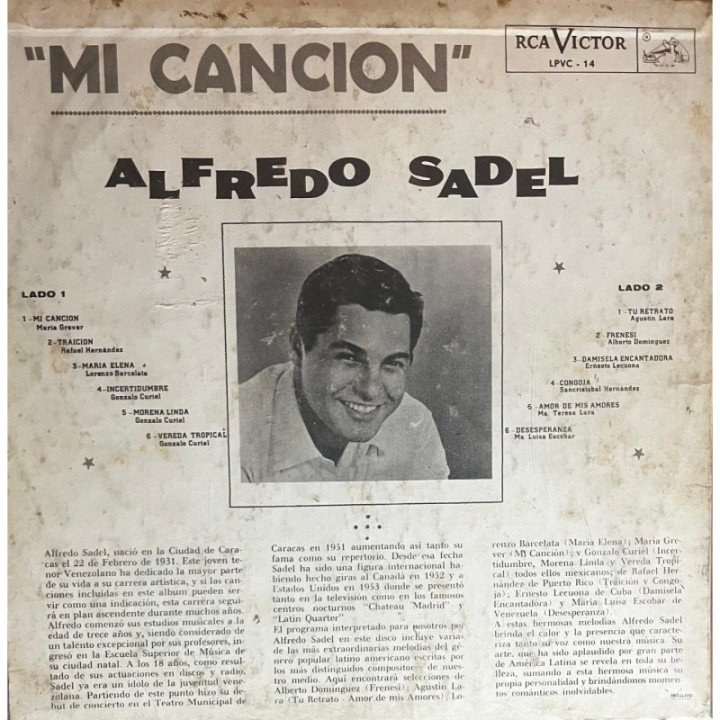 Alfredo Sadel - '' Mi Cancion'' reverso