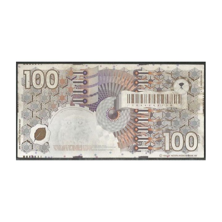 Holanda 100 Gulden 9 Ene 1992 P101 reverso
