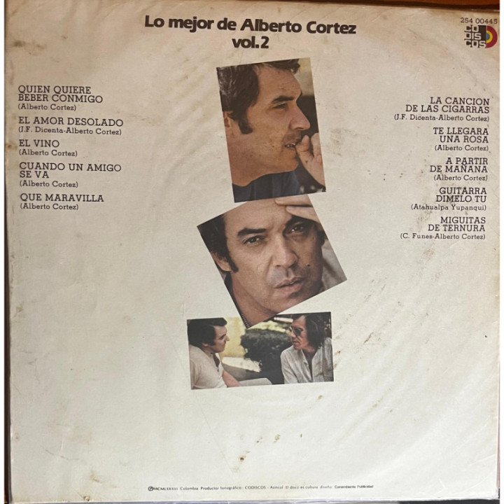 Alberto Cortez - Lo Mejor de Alberto Cortez Vol.2 reverso