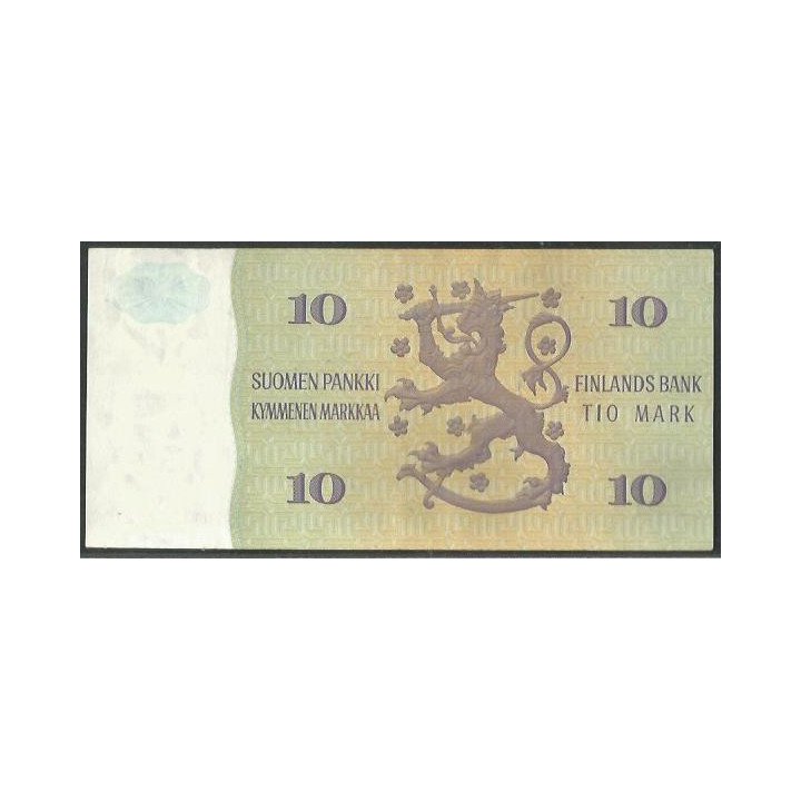 Finlandia 10 Markka 1980 P112a20 reverso