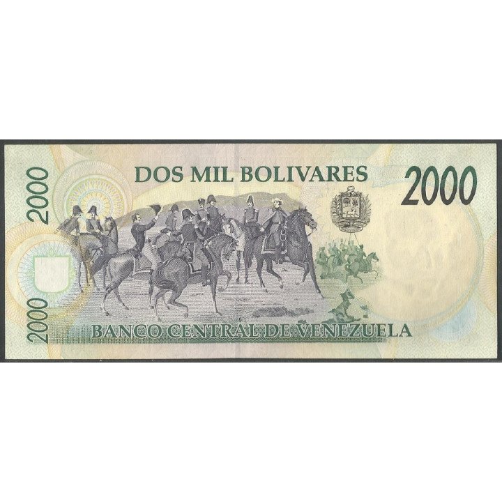 Venezuela 2.000 Bolivares 6 Ago 1998 E 8 Dig P77c reverso